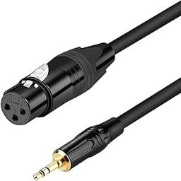 KEBILSHOP XLR to 3.5mm Cable, Female XLR to 1/8 inch Mini Stereo Jack Aux Microphone Cable Mic Cord for Cell Phone, Laptop, Speaker, Mixer 3 Meter/10 Feet (3 Meter/10 Feet)-20