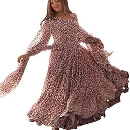PURE SOFT FOX GEORGETTE PRINT FABRIC FULLY FLAIR ANARKALI,WITH DUPPTA SET,PENT READY TO WEAR (IN, Alpha, L, Regular, MAUVEPINK)-image-11