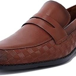 louis stitch Formal Loafer Shoes for Men| Slip-On Moccasins with Embossed Detailing | Solid Russet Tan | Ideal for Business, Casual, Parties (LSRGMCSQ)-picture-10