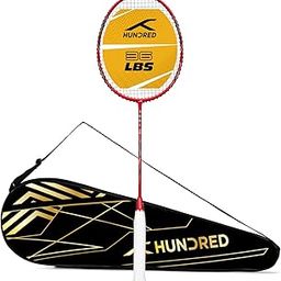 HUNDRED Rock 78 Strung Super Strong 36 LBS Max Tension Badminton Racket with Full Racket Cover (78g, Dark Red)-picture-30
