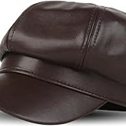 French Beret Cap All Season Unisex Artist Newsboy Hats, Ascot PU Leather British Style Adjustable Women's Caps (WBC8110, Free Size)-image-89