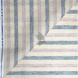 Siyaram's Linen with Cotton Jute Multicolor Striped Unstitched Shirt Fabric - 1.60 Mts / VV2183-image-93