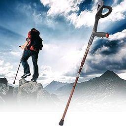 Trekking Poles, High-Strength Aluminum Alloy Trekking Poles with Curved Handles, Ergonomic Design, Adjustable Length-image-28