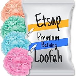 Etsap Premium Bathing Round Loofah For Men And Women (Pack Of 4)(Color May Very)(R2).-70