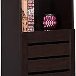 DeckUp Uniti Engineered Wood Bedside Table and End Table (Dark Wenge, Matte Finish)-image-9