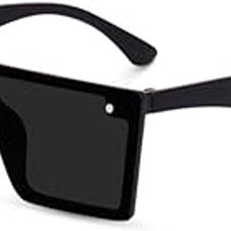 Stylish Uv400 Protected Square Polarization Sunglasses For Women Men Flat Top Shield Sunglasses One Piece Frameless Shades (Black)-image-37
