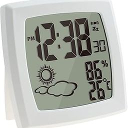 LOOM TREE® Thermometer Hygrometer, Indoor Temperature Humidity Sensor w/Clock White | Yard Garden & Outdoor Living | Garden D?©cor | Weather Stations-78