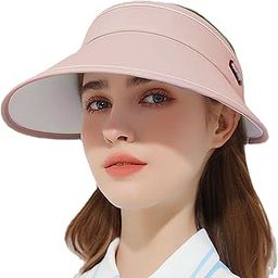 Pink Menalgndi Women Wide Brim Sportswear Athletic Visor Hat Empty Top Design Ponytail UV Protection Visor Hat Garden Fishing Hiking Sun Protection Sun Visor-image-82