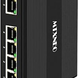 Mini Industrial 5 Ports Full Gigabit Switch Hardened 5 Port RJ45 10/100/1000Mbps Ethernet Switch Din Rail Mount (-40 to 167 ºF) with 10Gbps Switching Capacity-image-1