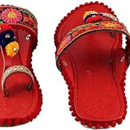 Rajasthani Jaipuri Work Kolhapuri Ethnic Womens Girls Ladies Flip Flop Sandal-picture-22
