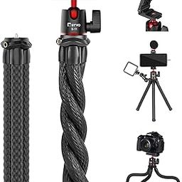 Syvo S-11 Camera Tripod, Flexible Gorilla Tripod Stand with Hidden Phone Holder w Cold Shoe Mount, 1/4'' Screw for Magic Arm, Universal for iPhone 14 13 Pro XS Max Samsung Canon Nikon Sony Cameras-1