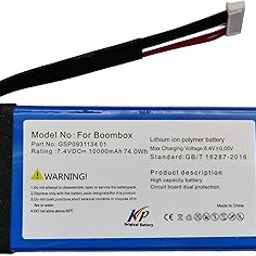 KP Original 7.4V 10000mAh GSP0931134 01 Battery Replacement Compatible with Boombox Waterproof Portable Bluetooth Speaker, 10000 mAh-21