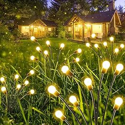 Homehop Solar Light Outdoor Swaying Firefly Garden lamp with 8 Led, Waterproof for Home Decor & Courtyard, Auto On/Off,Warm White (ABS Stainless Steel)-18
