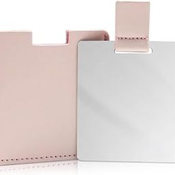 we3 Travel Pocket Mirror Mini Handheld Stainless Steel Unbreakable Mirrors with PU Leather Case for Women Men Makeup Gift (Pink)-picture-32