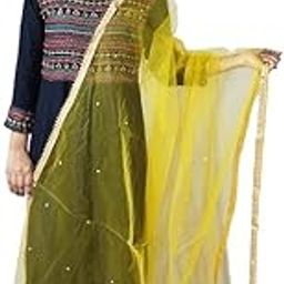MOOLYAVAAN PRODUCTS Womens Embellished Net Dupatta with Lace Work-image-90