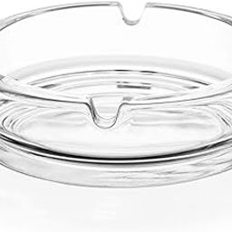 Bhagwati Enterprise Glass Cigar Ashtrays for Cigarettes,Decorative Clear Glass Ashtrays, Big Round Ash Trays for Home, Office and Restaurants, Cool Luxury Ashtray Gift Set for Men (1)-image-85