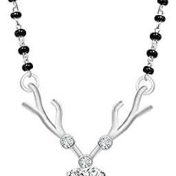 925 Silver Deer Heart Mangalsutra| Necklace with Black Bead chain| Gift for Women | With Certificate of Authenticity and 925 Stamp-image-85