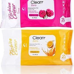 Fashion Colour Platinum Clean It Zero Hand and Face Cleaning Wipes 25N Each | Wet Wipes for Face | Hydrating,Refreshing, Soothing | (Bulgarian Rose & Vitamin C-PO2)-32