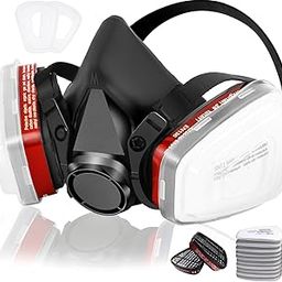 NBWAN Respirator Gas Mask With 6001 Filters, Gas Masks Survival Nuclear and Chemical for Painting, Organic Vapors-14