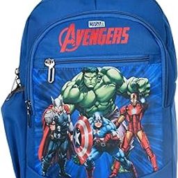 Marvel Avengers School Bag for Kids|Stylish Backpacks for Kids|Rexine Waterproof Shoulder Straps Bag (Blue)-32
