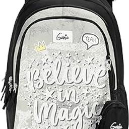 Magic School Backpack for Girls |19 In-36 Ltr with Three Compartments, Side Pockets and Light Weight with Padded Shoulders |Best for Books,Stationery,Lunch Box & Essentials - Black-picture-55