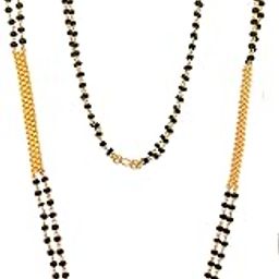 golden - gold plated copper long 30 inch Mangalsutra No.883 for women-image-35