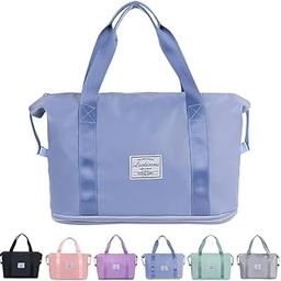 Women's Travel Duffel Bag with Luggage Sleeve, Large Capacity Tote Bag, Bottom Extension, Waterproof Pocket, Available in 6 Colors (1, Blue, One Size)-image-76