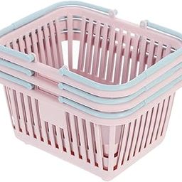 GLEAVI 3pcs Handheld Storage Baskets Versatile Home Organizer for Fruits Vegetables and Toys Stylish Decorative Baskets Nordic Pink for Supermarket Shopping and Everyday Use-image-4