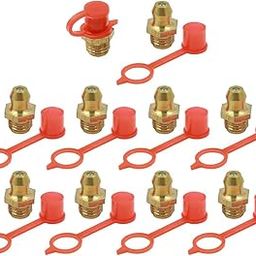 Unifizz 10Pcs Pack M8 Straight Brass Hydraulic Grease Nipple Fittings with Dust Cap-image-71