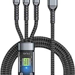 NISHTECH 100W Fast Charging Usb 3.0 Cable 4 Ft / 1.2M To 3-In-1 Long Charging Cord With Type C + Micro Usb + Lightning Connector 480 Mbps Data Transfer For Laptop,Tablets,Smartphones & More-19