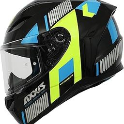 AXXIS Segment Selector Full Face Helmet | ISI & DOT Certified | Anti-Scratch Clear Visor | Polycarbonate Shell | Multi-Ventilation | Removable Padding | Quick-Release Buckle (Blue Neon, L)-image-64