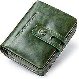 Men's Genuine Leather Wallet | RFID Blocking Wallet for Men| 14 Card Slots, 1 ID Window | 1 Zipper Coin Pocket (Seaweed Green)…-picture-42