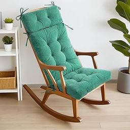 Millsilo Rocking Chair Cushions for Indoor Rocker, Durable Comfortable Chenille Tufted Rocking Chair Pads Upper and Lower with Ties with Non Skid Slip for Adirondack, Glider Chair Patina (50*20*5)-image-42
