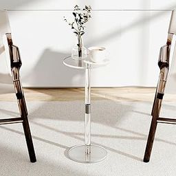 Clear Acrylic Side Table 10" Fashion Drink Table for Kitchen Bedroom Bedside Style A-image-3