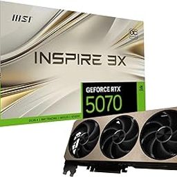 MSI GeForce RTX 5070 12G Inspire 3X OC Graphic Card - NVIDIA GeForce RTX 5070 GPU, 12GB GDDR7 192-bit Memory, 28 Gbps, PCI Express Gen 5 Interface, Upto 2542 MHz, STORMFORCE Fan-5