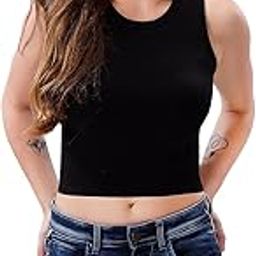 Women's Cotton Crop Tank Top – Sleeveless Slim Fit Ribbed Vest for Summer | Stylish Casual Wear (Pack of 1)-image-43