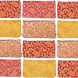 Versatile Silk Embroidered Handbag with Zipper Perfect Return Gift for Weddings, Engagements, Bridal Showers, Parties, and Events, Multicolor-56