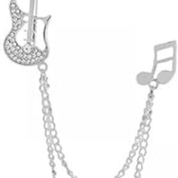 2xMusic Note Brooch Pin Breastpin Jewelry for Men Husband Decoration Lapel Pin Silver|Pins & Brooches-image-45