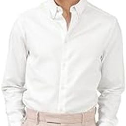 Men's White Cotton Stretch Solid Regular Fit Shirt-image-19