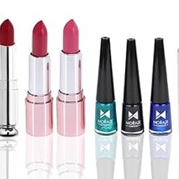 Moraze Makeup Gift Combo – 2 Moisturising Matte Lipsticks, 2 Creamy Matte Lipsticks, 3 Long-Lasting Eyeliners & 1 Body Mist (50ml) | Raksha Bandhan Gift for Women & Girls-image-32