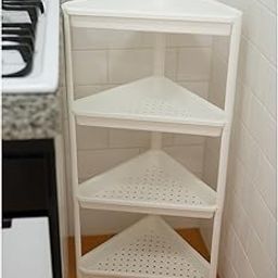 Cortina Plastic Kitchen Storage Trolley Rack,Slide Out Storage Shelves Space Saving Home Storage Organizer Racks,Rolling Utility Cart (Beige,4 Layer)-27