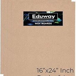 Eduway® 16x24 Inch MDF Board Wood Sheet for Mandala , Lippan, Resin Art & Craft, 4mm Thick, Pack of –4 - Premium Cardboard Material for Artists, Art and Craft Students - Hard Cutout in Small and Large Sizes (40x60 cms)-24