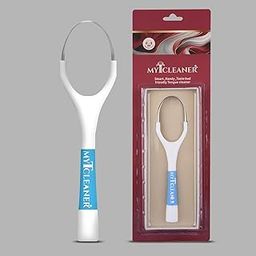 MyTCleaner Stainless Steel Tongue Cleaner for Oral Hygiene | BPA Free Grip | Removes Bad Breath, Bacteria & Coating | Reusable, Rust-Proof Tongue Scraper for Men & Women | Light Blue-image-98