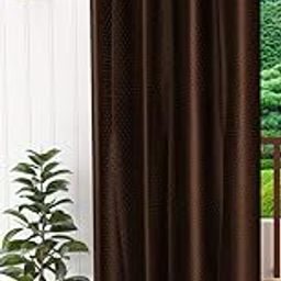 Farrell Decor Polyester Eyelet Door Curtain (Coffee Brown, 4 x 7 feet), Grommets(Eyelet), Washable-image-32