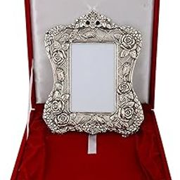 INTERNATIONAL GIFT® Silver Photo Frame Oxidized Finish with Beautiful Gift Box Packing and with Carry Bag (14cm, Silver) Showpiece, Decor Gift-15