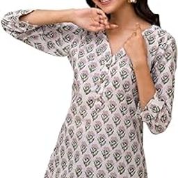 White Floral Print Pure Cotton A-line Top-image-24