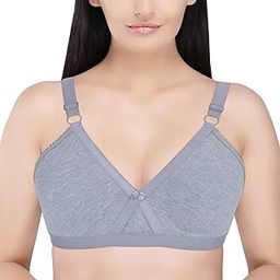 Women's Poly Cotton Non-Padded Wire Free Full Coverage Bra-image-51