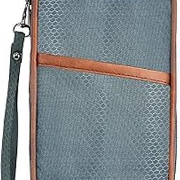 Travel Family Passport Holder Wallet Organizer Case for Credit Debit Card Ticket Coins Money Cash Currency Boarding Pass Pen with Removable Hand Strap- Grey OG08-image-34
