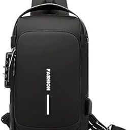 Waterproof Polyester Slim Unisex Crossbody Sling Bag Chest Backpack Men's Shoulder Bag, Leisure Travel Handbag, Hard Shell Anti-Theft Chest Bag-image-63