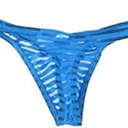 VELURA Men's Sheer Mesh G-string Underwear Thong T-back Briefs Pouch XL Blue|1 x Dry|Underwear| Mens Clothing-picture-12